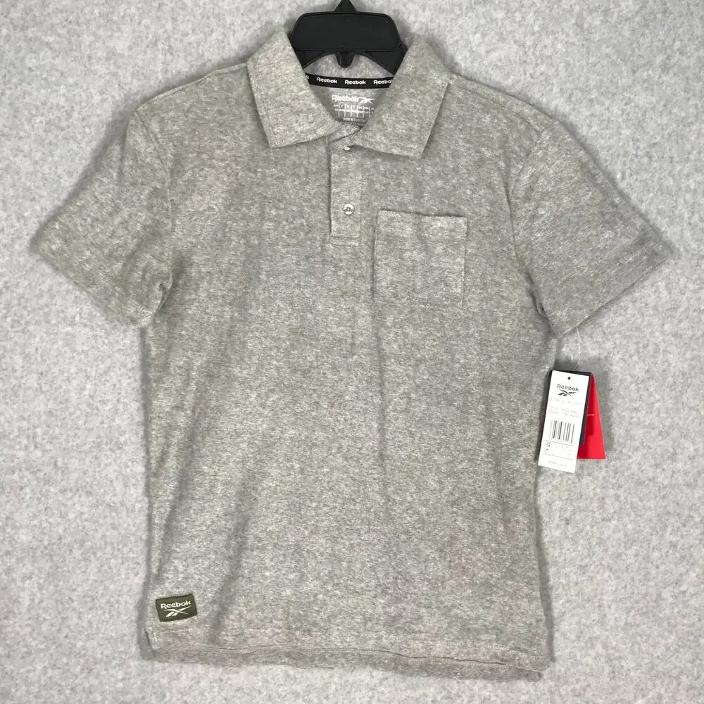 Reebok Shirt Boys Large Polo Terry Cloth Preppy Nautical Youth Golf Tennis Beach